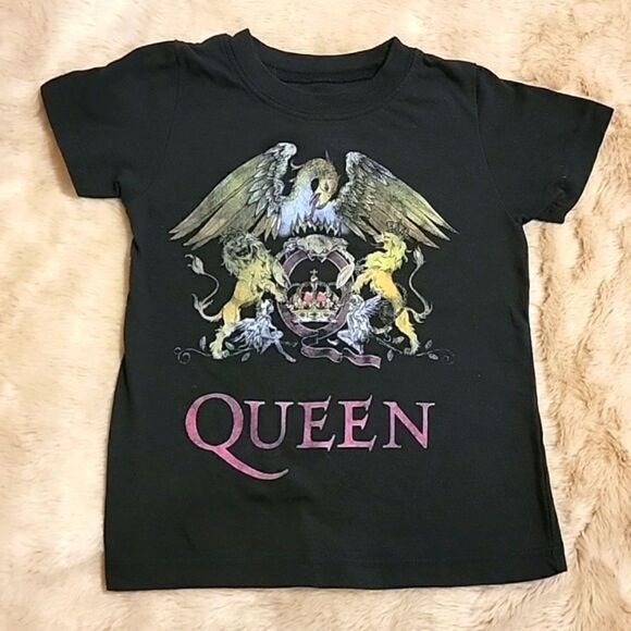 QUEEN OFFICIAL MERCHANDISE BLACK GRAPHIC T-SHIRT, SIZE 3T - Picture 2 of 5